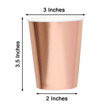 24 Pack 9 Ounce Metallic Blush Rose Gold All Purpose Paper Cups Disposable Party 