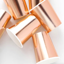 Disposable Party Metallic Blush Rose Gold All Purpose Paper Cups 24 Pack 9 Ounce
