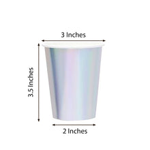 24 Pack 9 Ounce Metallic Iridescent All Purpose Paper Cups Disposable Party 