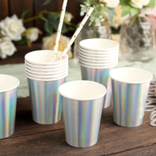 Disposable Party Metallic Iridescent All Purpose Paper Cups 24 Pack 9 Ounce