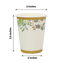 Gold Rim Eucalyptus Paper Cups White 24 Pack 9 Ounce