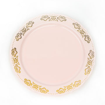 Convenience Meets Style with Disposable Gold Embossed Plastic Dinner Plates
