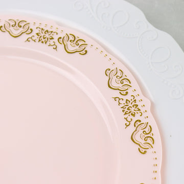 Dine in Style with Gold Embossed Plastic Appetizer Salad Plates