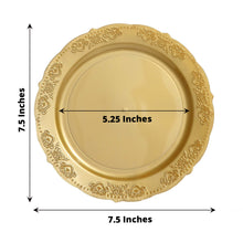 10 Pack Gold Scalloped Edge Plastic Plates 7.5 Inch Size
