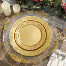 Plastic Plates 7.5 Inch Size Gold Scalloped Edge 10 Pack