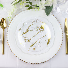 Clear Gold 8 Inch Marble Appetizer Plates