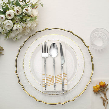 Add Elegance and Convenience to Your Parties with Clear Hammered Design Plastic Dinner Plates