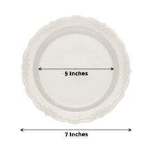 7 Inch Clear Round Dessert Plates With Glitter Floral Edge 12 Pack