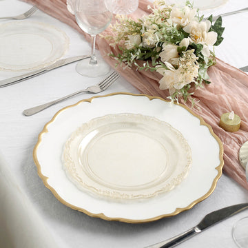 Convenience Meets Elegance in Silver Glittered Dinner Plates