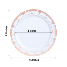 7.5 Inch Rose Gold Lace Rim On White Plastic Salad Plates