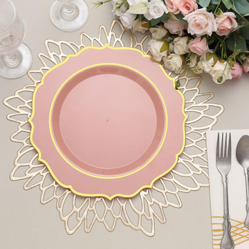 Elevate Your Event with Dusty Rose Plastic Dinner Plates