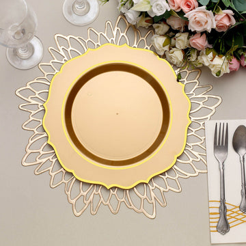 Elegant Gold Plastic Dinner Plates for Stylish Table Settings