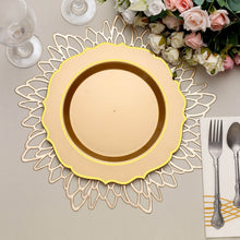 Disposable Gold Scalloped Rim Dinner Plates 10 Pack 10 Inches