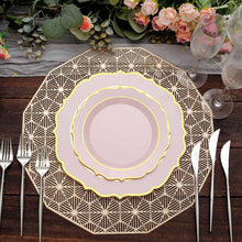 Disposable 8 Inch Plates with Gold Rim