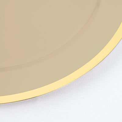 Gold-edged round plate on a white background