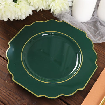Hunter Emerald Green Hard Plastic Dessert Appetizer Plates
