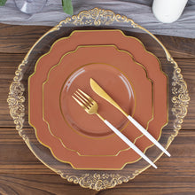 10 Pack | 8inch Terracotta Hard Plastic Dessert Appetizer Plates, Disposable Tableware