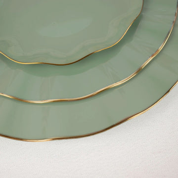 Versatile and Sustainable Dusty Sage Green Disposable Party Plates