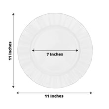 10 Pack | 11 White Plastic Party Plates With Gold Ruffled Rim, Round Disposable Dinner Plates