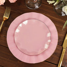 Gold Rimmed Dusty Rose 6 Inch Dessert Plates Disposable