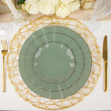 Gold Rimmed Dusty Sage 6 Inch Dessert Plates Disposable