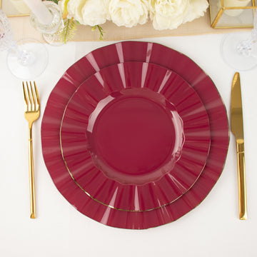 Elegant Burgundy Dinner Plates for Stylish Events