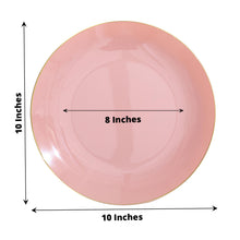 10 Inch Round Plastic Plates In Dusty Rose And Gold 