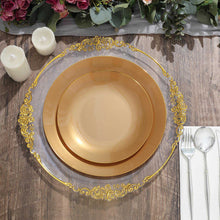 10 Inch Gold Disposable Plates With Gold Rim Design