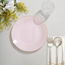 8 Inch Plastic Dessert Plates In Blush Rose Gold
