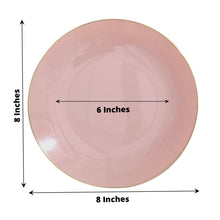 Gold Rimmed Dusty Rose Plastic Plates for Dessert or Appetizers