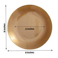 Pack Of 10 - Gold Round Dessert Plastic Plates With Gold Rim Design - 8 Inch