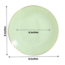 10pk Sage Green Appetizer Plates with Gold Rim