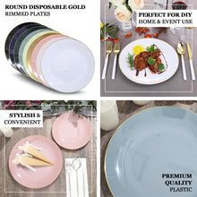 Gold Rimmed 8 Inch Plastic Dessert Plates In Pack Of 10