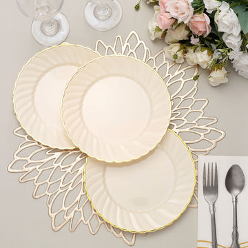 Convenient and Charming Ivory Plastic Appetizer Plates