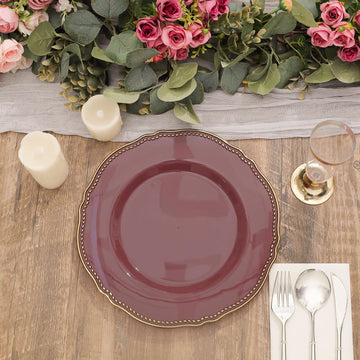 Elegant Cinnamon Rose/Gold Plastic Dinner Plates