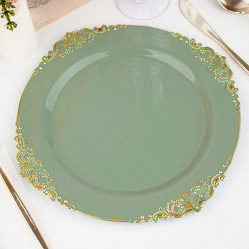 Create a Memorable Event with Vintage Dusty Sage Green Disposable Plates