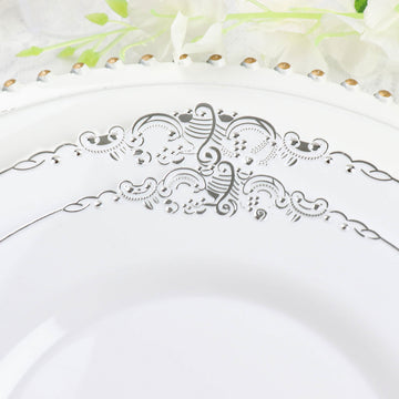 Enhance Your Table Settings with Silver Leaf Embossed Baroque Plates