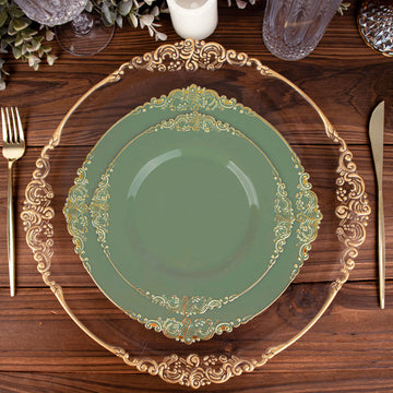 Stylish and Hassle-Free Dining with Dusty Sage Green Disposable Tableware