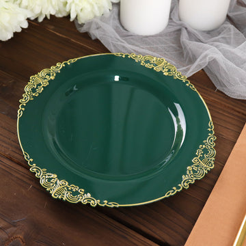 Elegant Vintage Hunter Emerald Green Dessert Plates