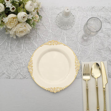 Elevate Your Event with Vintage Ivory Plastic Dessert Plates