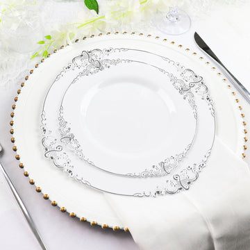 Convenient and Stylish Vintage White Plastic Dessert Plates