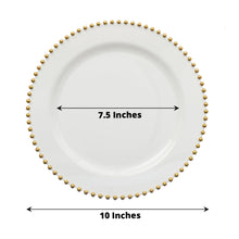 Clear Round Dinner Plates With Gold Beaded Rim Style Made Of Hard Plastic 10 Inches