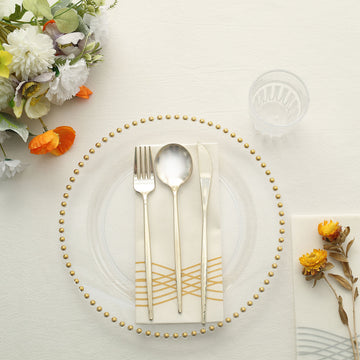 Elegant and Understated Clear / Gold Party Plates
