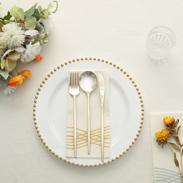 Dazzle Your Guests with White / Gold Disposable Plates