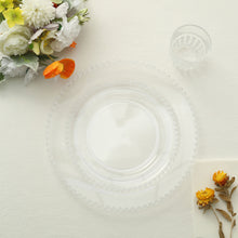 Set Of Disposable 8 Inch Clear Plastic Salad Plates With Beaded Rim 