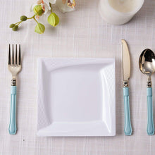 Disposable 6 Inch Square White Plastic Appetizer Plates With Ridge Detail