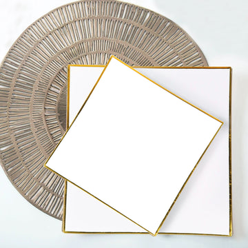 Convenient and Stylish White and Gold Party Plates