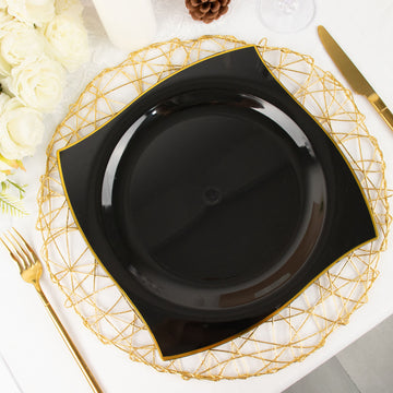 Black/Gold Plastic Dinnerware for Every Occasion