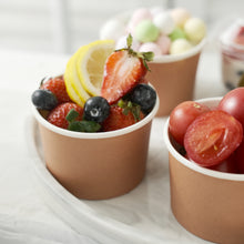 50 Pack | 8oz Eco-Friendly Disposable Natural Brown Paper Dessert Cups,