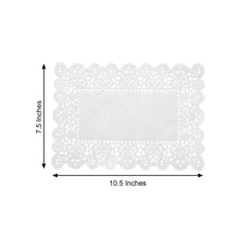 100 White Rectangle Placemats Food Grade 7 Inch x 10 Inch